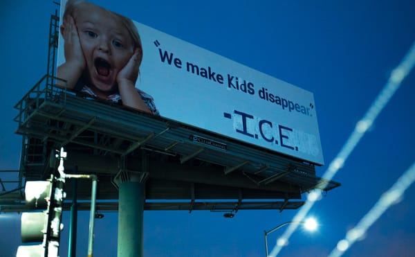 The billboard after Indecline's intervention (photo courtesy Indecline)