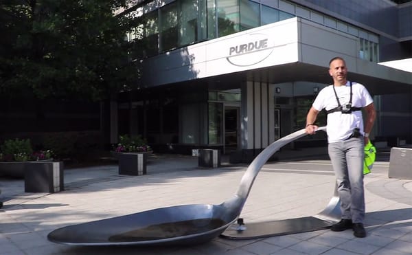 Artist Drops 800-Pound Heroin Spoon Outside OxyContin Manufacturer's Headquarters