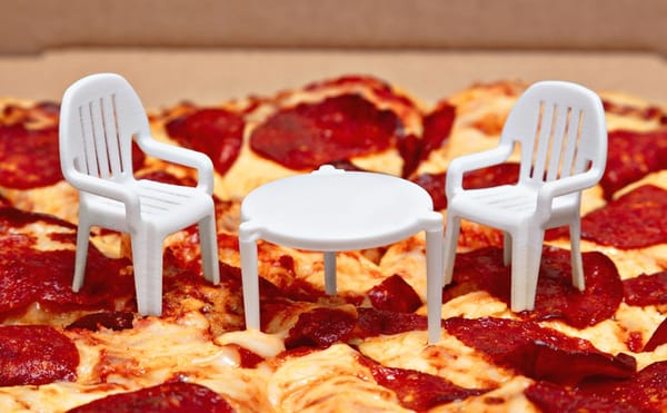 Order a Pizza With a Tiny Patio Set