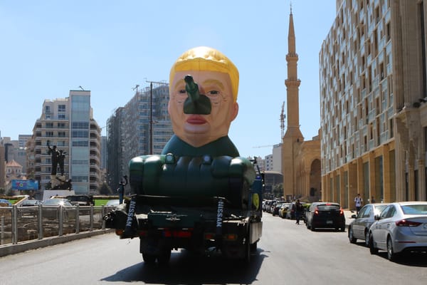 Trump-Shaped Inflatable Tank Roams the Streets of Beirut