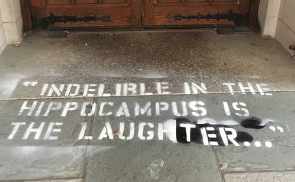 A Tribute to Christine Blasey Ford Appears at the Entrance of Yale Law School