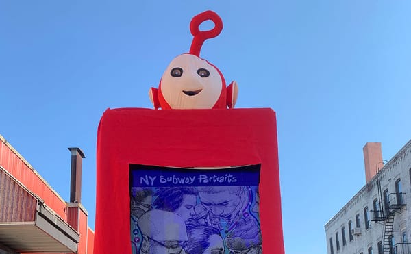 A Renegade Teletubby Cozy Appears on the Streets of Brooklyn