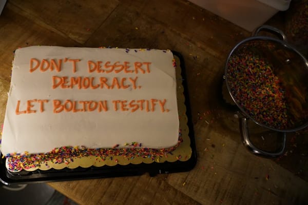 All 53 Republican Senators Received Cakes With a Message: “Let Bolton Testify”