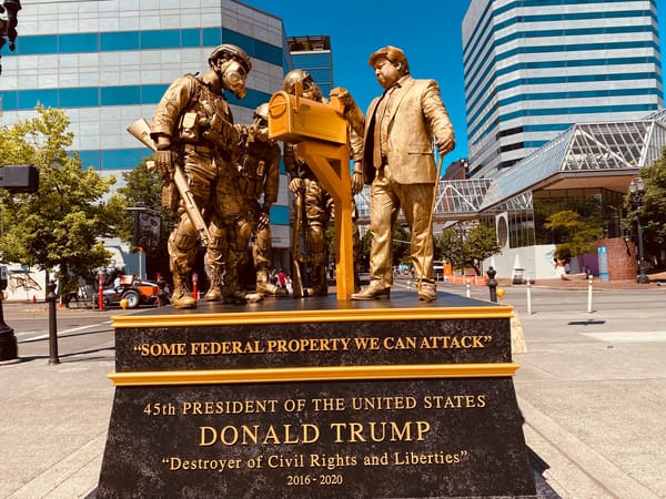 Living Statues Mock Donald Trump’s Scandals