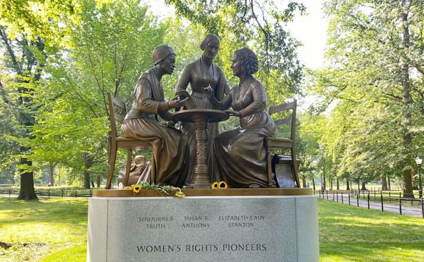 Monument to Susan B. Anthony, Elizabeth Cady Stanton, and Sojourner Truth Unveiled in Central Park