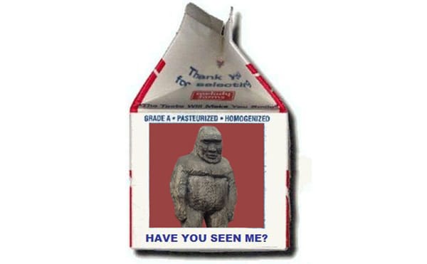 Sasquatch Sculpture Snatched and Spotted on Side of Street