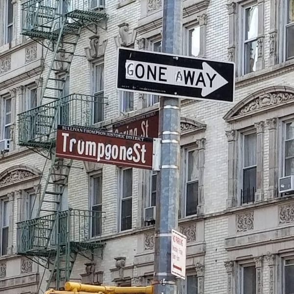On Inauguration Day, Artist Remixes NYC Street Signs With a Cheeky Farewell to Trump
