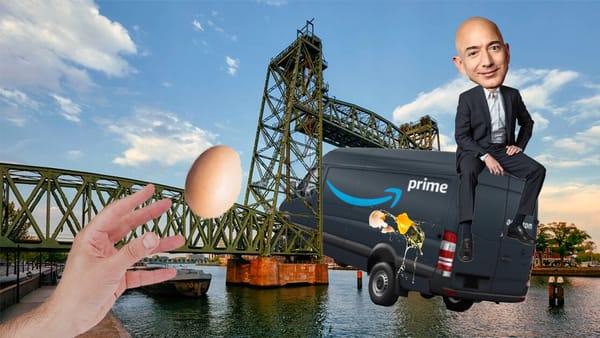 Thousands Pledge To Egg Jeff Bezos's Mega-Yacht As It Passes Through Rotterdam Bridge