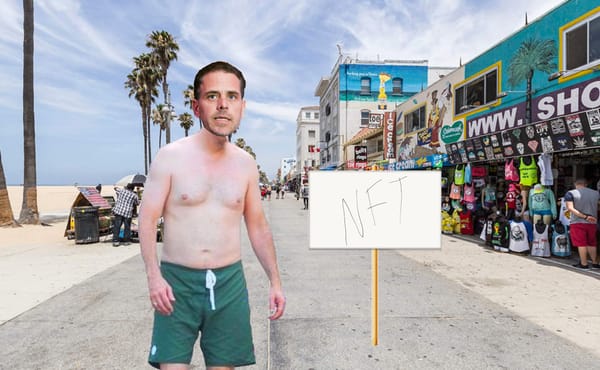 A Shirtless Hunter Biden Spotted Selling NFTs on Venice Beach