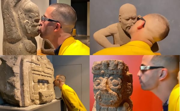 During Clandestine Performance, Artist Kisses and Licks 30 Pre-Hispanic Objects in Mexico City Museum