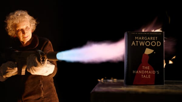 Margaret Atwood Protests Book Banning With Fireproof Copy of The Handmaid's Tale
