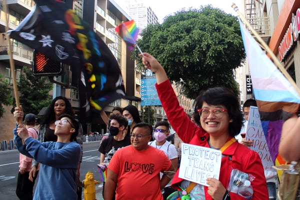 As Hate Crimes Soar, Dozens Rally for Black, Asian, and Trans Solidarity in LA