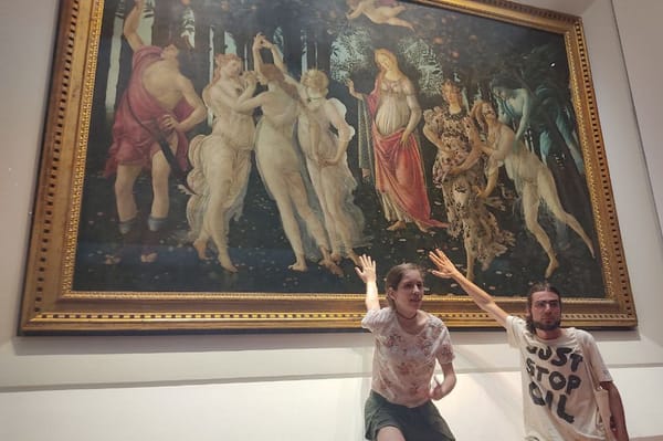Climate Change Activists Glue Themselves to Priceless Botticelli Painting