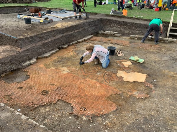 Ancient Roman Mosaic in Danger of Falling Into the Sea