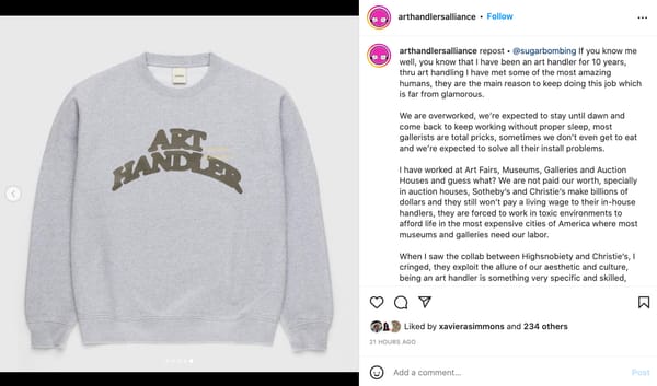 Christie’s Tasteless “Art Handler” Shirts Removed After Criticism