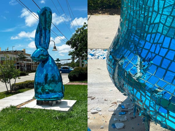 Florida Man Crashes Car Into 14-Foot Bunny Sculpture