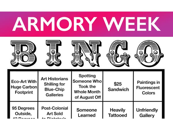 Your Armory Week Bingo Card Is Here