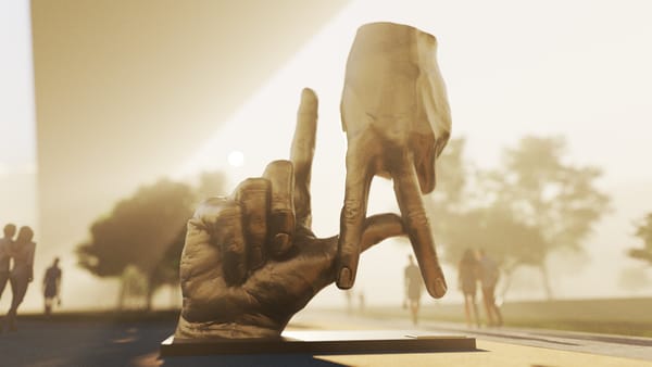 The "LA Fingers" Symbol Gets a Tribute in Bronze