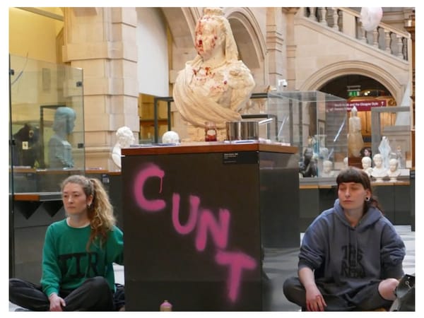 Activists Throw Porridge and Spray-Paint “Cunt” on Queen Victoria Busts