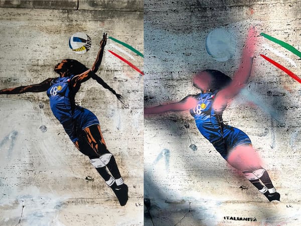Mural of Olympic Volleyball Star Defaced With Racist Graffiti