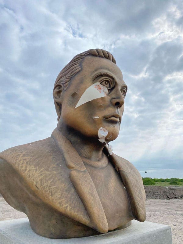 Elon Musk Statue Defaced in Texas