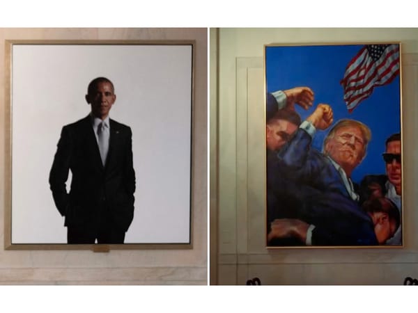 White House Replaces Obama Portrait With Trump Raised-Fist Painting