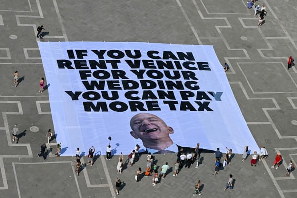 Venice Climate Activists Have a Blunt Message for Jeff Bezos